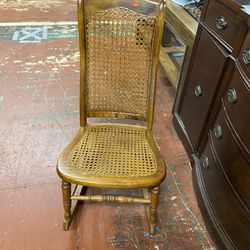 Vintage Wicker Rocking Chair $50 18”L x 21”W x 38”H seat from ground 15” 