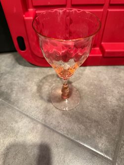 Pink Depression Glass Wine Goblet