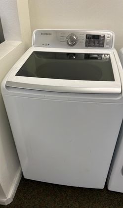 Samsung Top Load Washer + Electric Dryer Set – Sensor Dry, Glass Lid