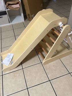 Wooden Kids Indoor Climbing Triangle with Slide