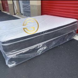 NEW Mattress Queen Size Pillowtop With Box Spring // Offer  🚚