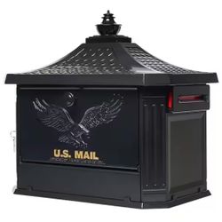 Architectural Mailboxes Hamilton Premium, Black, Large, Locking, Aluminum, Post Mount Mailbox @X1