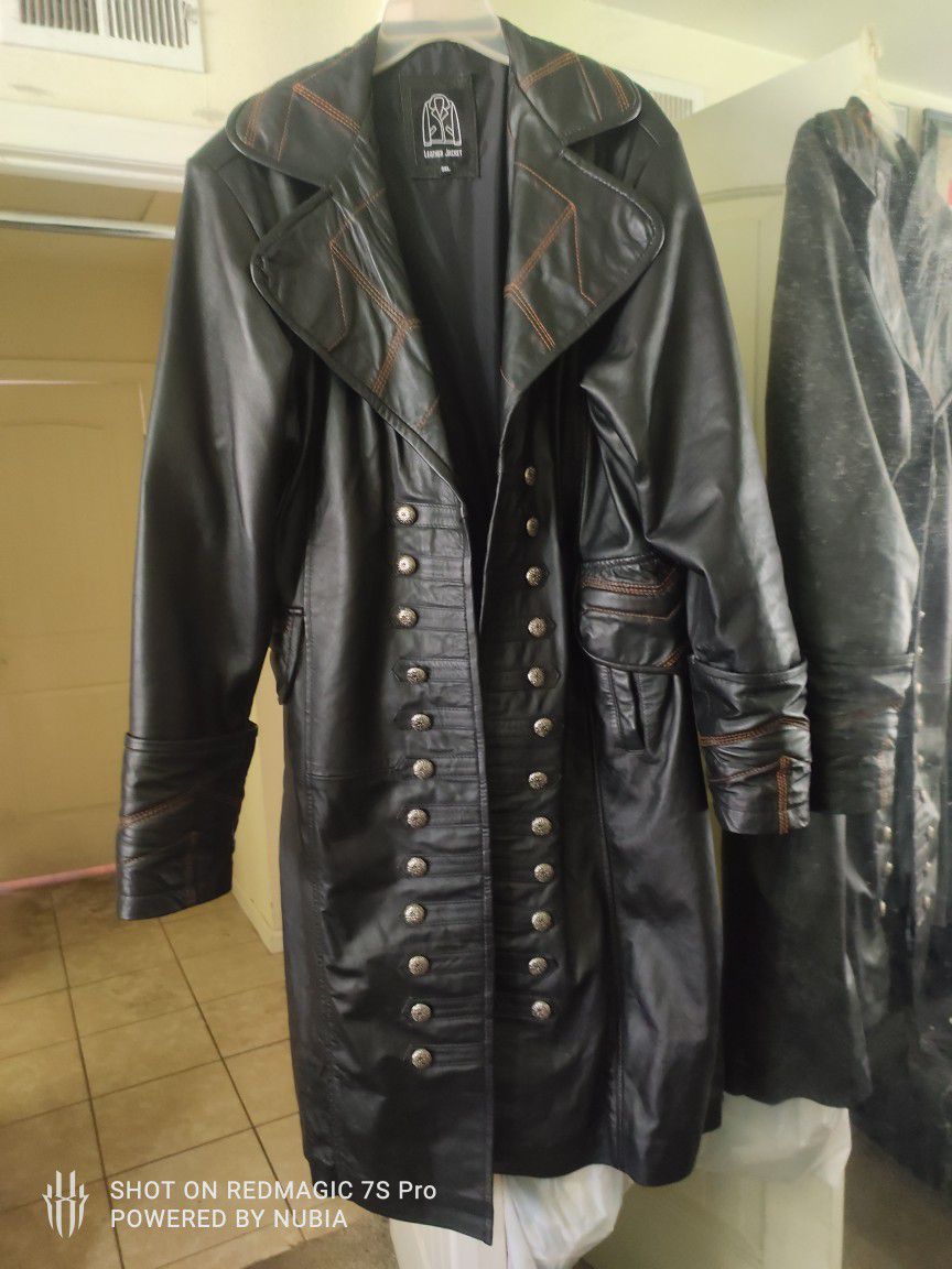 Brand New Leather Pirate Larp Cosplay Jacket