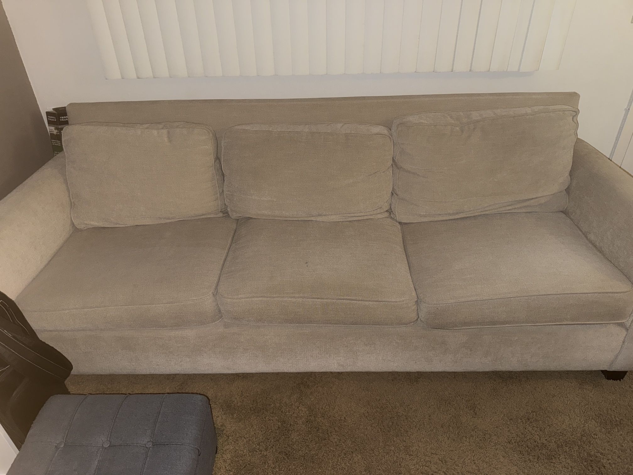 Free Beige 90 Inch Couch With Reversible Cover