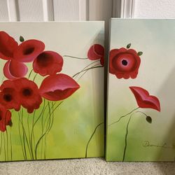 Poppies Canvas Wall Panels 