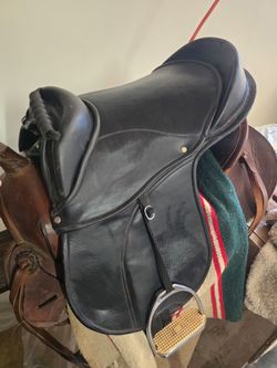 Black Leather English  Youth Horse Saddle