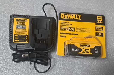 DEWALT XR 20V BATTERY 5AH PLUS CHARGER NEW