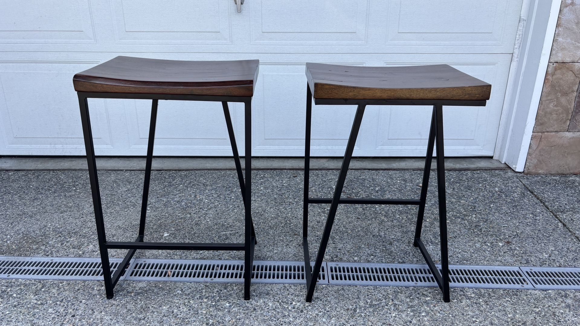 Wood Bar Stools (pair)