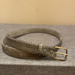 Belt Imported genuine snake skin belt. Grayish color. Size 38  Preowned. In good condition 
