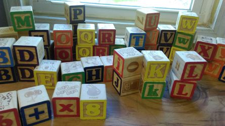 Large wood alphabet blocks