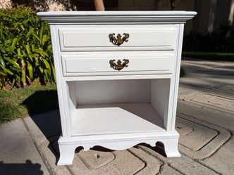 Vintage wood white nightstand $50