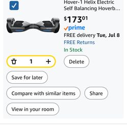 Excellent Condition - Hover-1 Helix Electric Self Balancing Hoverboard with 7 mph Max Speed, Dual 200W Motors, 3 Mile Range, and 6.5” Wheels Self Bala