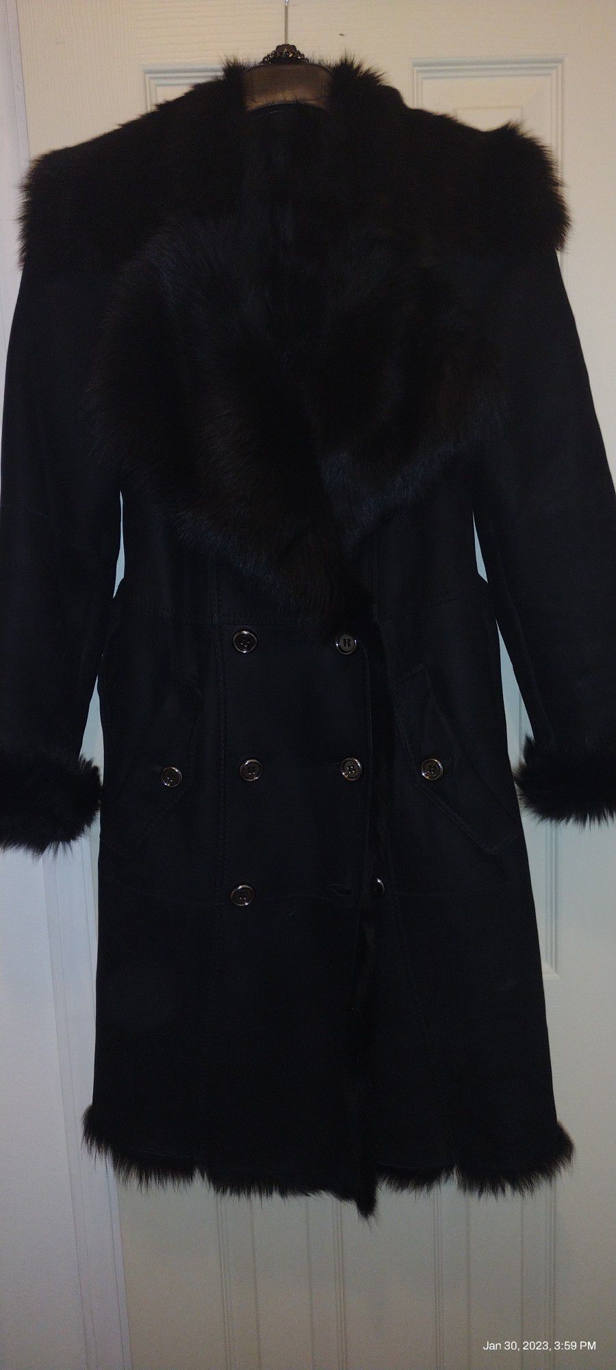 Burberry 'Tolladine' Black Shearling Trench Coat  MSRP US : $3,495  