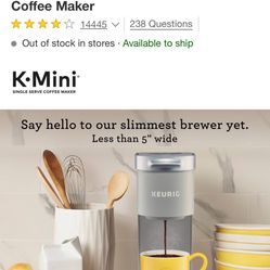 Like-New Keurig K-Mini Coffee Maker - Gray