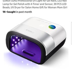 SUNUV SUN3 ProfessionalUV Light for GelNails, LED Nail Lamp for GelPolish with 4-Timer and Sensor, 39 PCSLED Beads, UV Dryer for Salon Home Gift for W