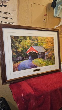 Vintage John Gill Professional Photo “The Flume Bridge New Hampshire” Fall Feel
