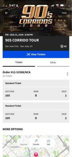 CORRIDOS TOUR -2 Tickets
