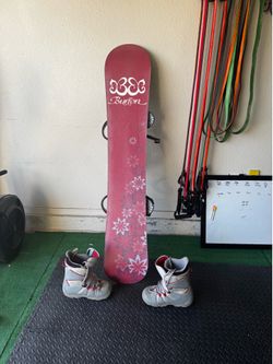 Burton Feather Snowboard and boots