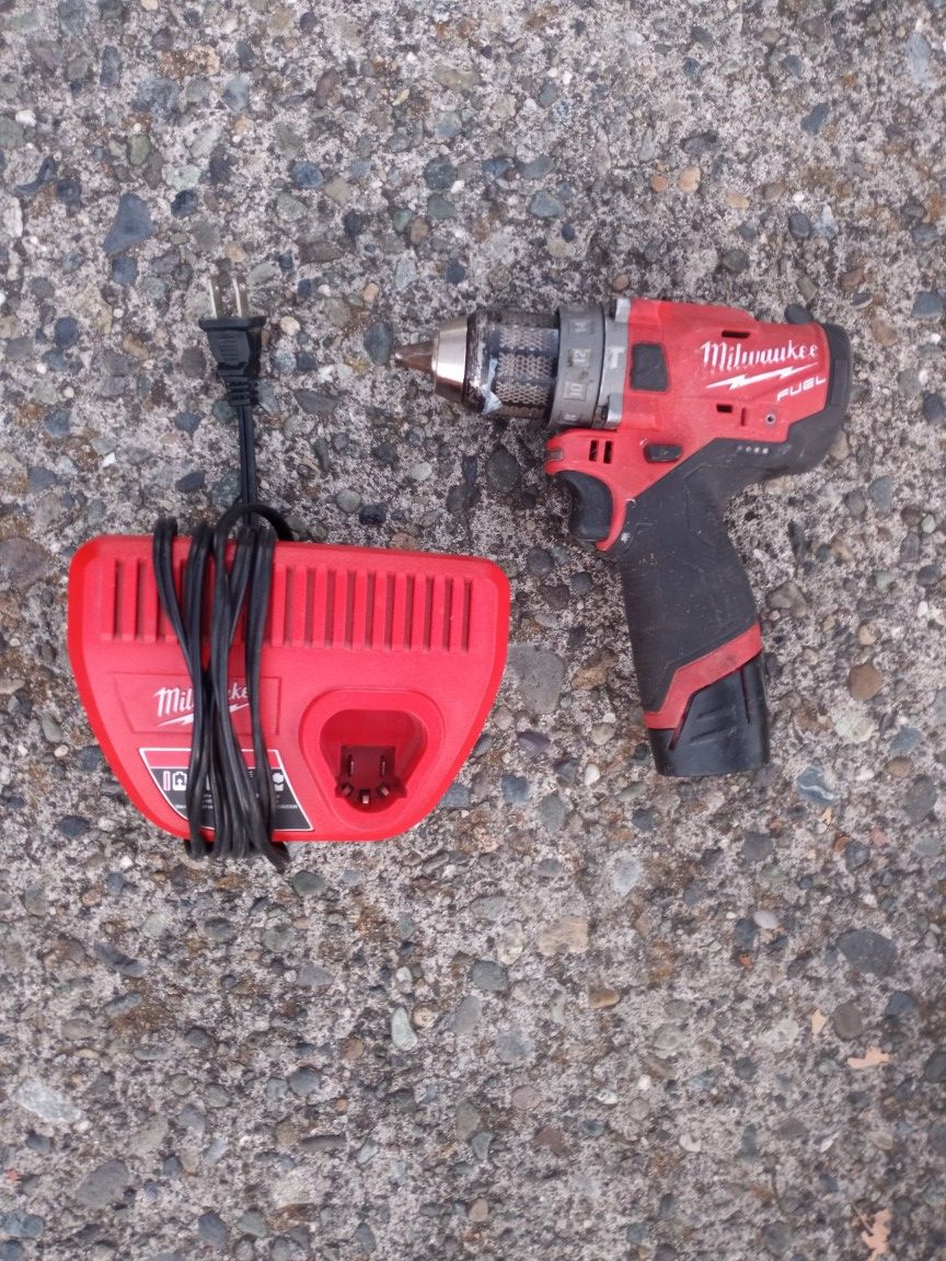 Milwaukee M12 Hammer Drill. 2504. Battery And Charger. Very Good Condition. Pick Up Fremont Seattle. No Low Ball Offers. No Trades. Many Other Tools