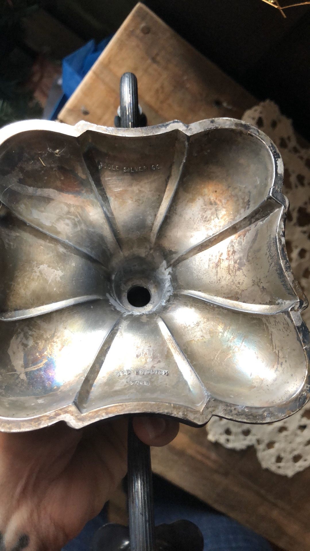 Antique silver candelabra