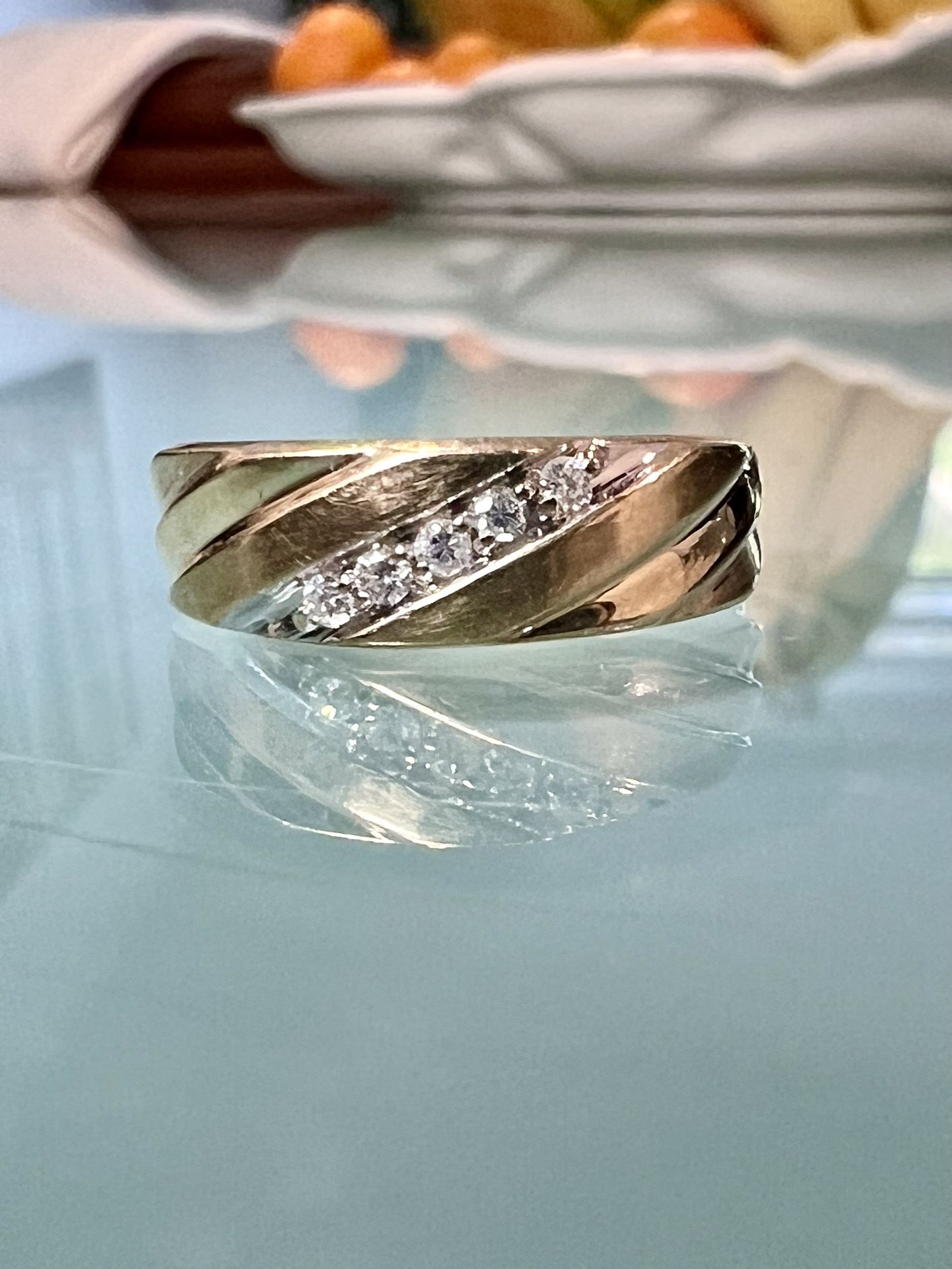 💎 Timeless 14K Yellow Gold Unisex, Diamond Wedding Band