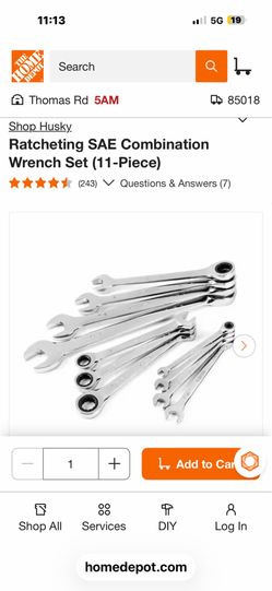 11 Piece Ratcheting Combination Wrench Set