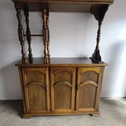 Vintage Walnut Wood Home Bar
