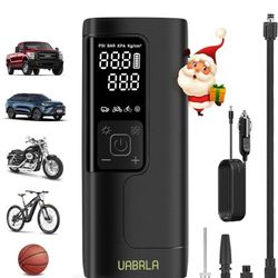 Tire Inflator Portable Air Compressor 25000mAh & 12V DC Air Pump for Car, 3X Faster Cordless Tire Pump for Car, Bicycle, Motorcycle, Ball, with Tire P