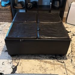 Leather Ottoman with Storage