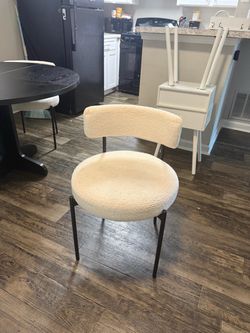2 White dining chairs