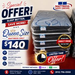 ✨ Limited Time Special Offer – Brand New Queen Mattress 10” | $140 ✨Factory Sealed • Mattress Only • Same-Day Delivery Available