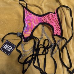 IHEARTRAVES/ROLITA COURTURE FRACTAL FISHNET SPLICE TOP