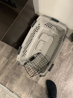 Puppy carry crate with lock and handle