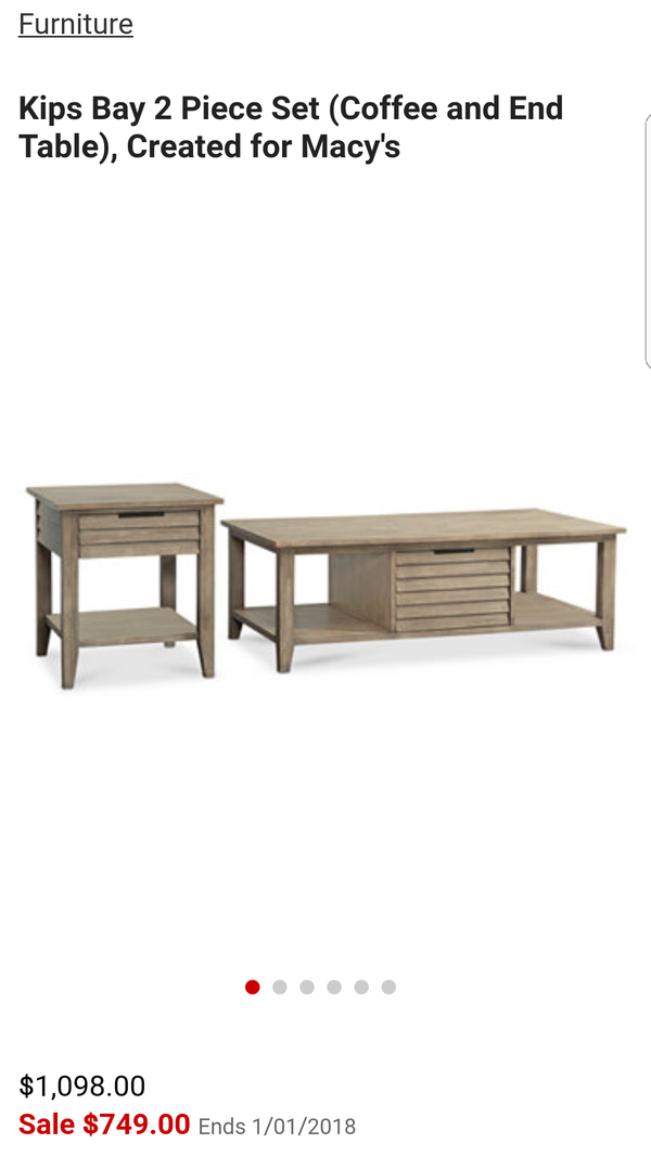 Kips Bay 2 Piece Set Coffee And End Table For In Everett Wa Open In The Continue To Mobile Website