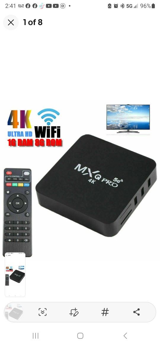 TV Box 5g Quad Processors 8g 4k