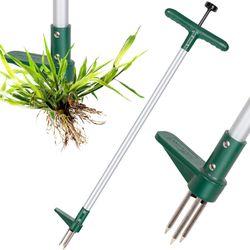 Walensee Weed Puller, Stand Up Weeder Hand Tool, Long Handle Garden Weeding Tool with 3 Claws, 1 Pack