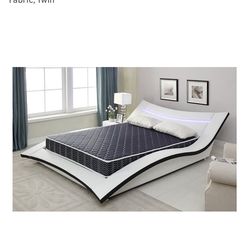 Bundle: foam twin mattress, twin bed frame, 3-inch memory foam topper