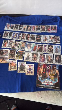 40 Card WWE TOPS CHROME LOT