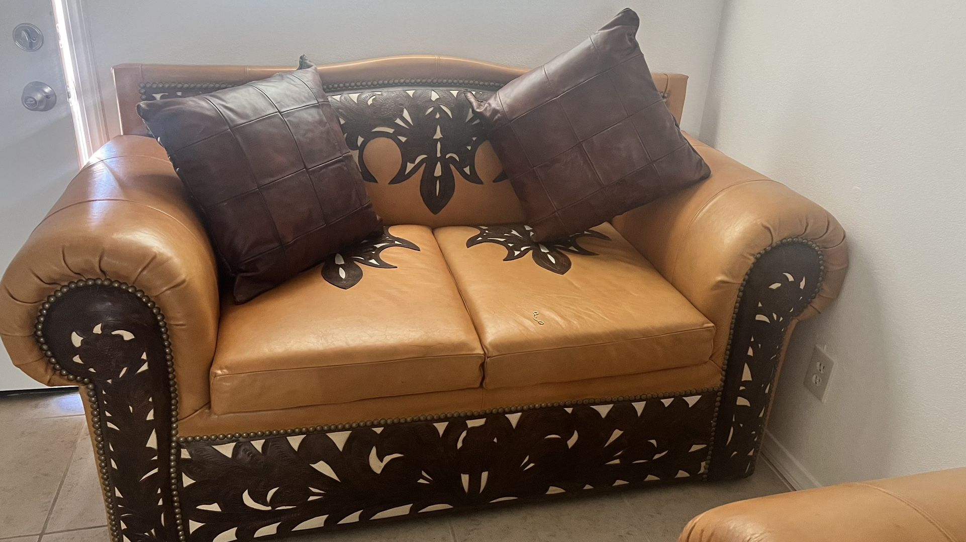 designed leather sofa