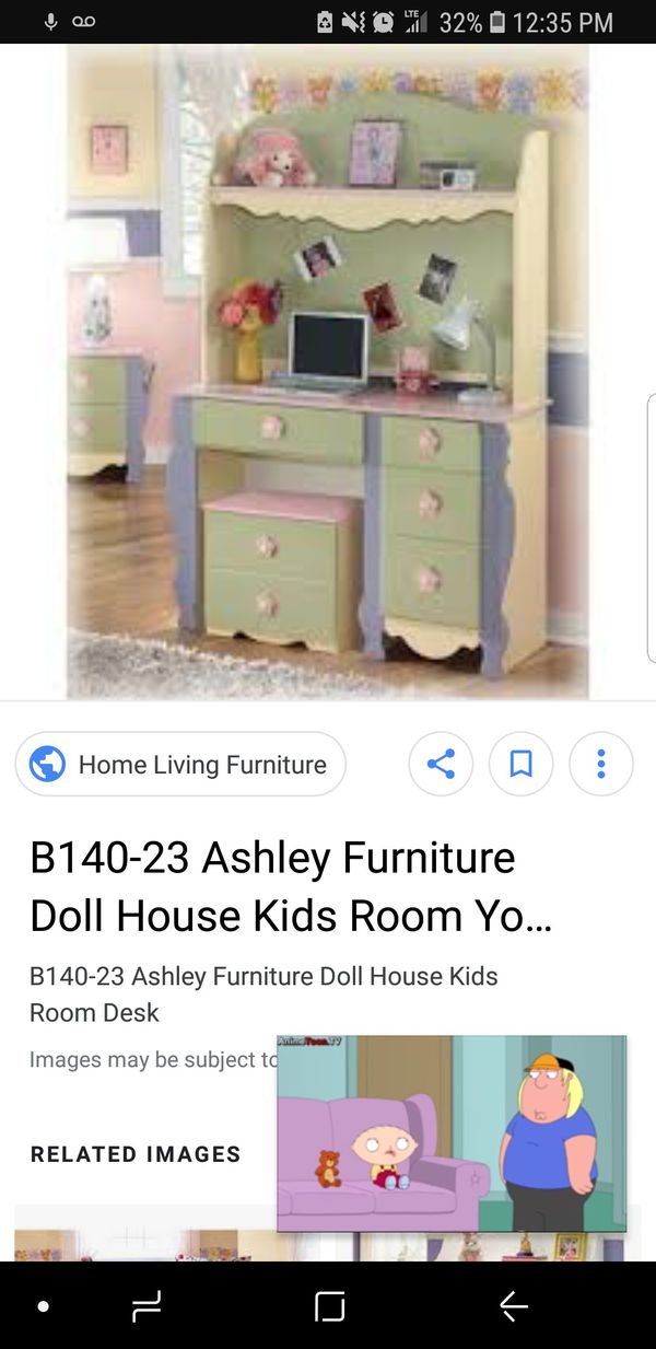 Ashley Dollhouse Loft Bedroom Set W Desk Hutch And Seat For Sale