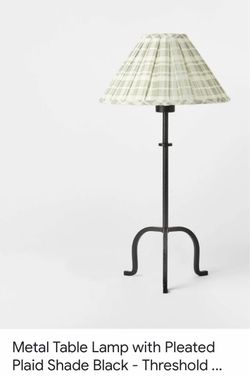 Threshold Metal Table Lamp with Plaid Shade