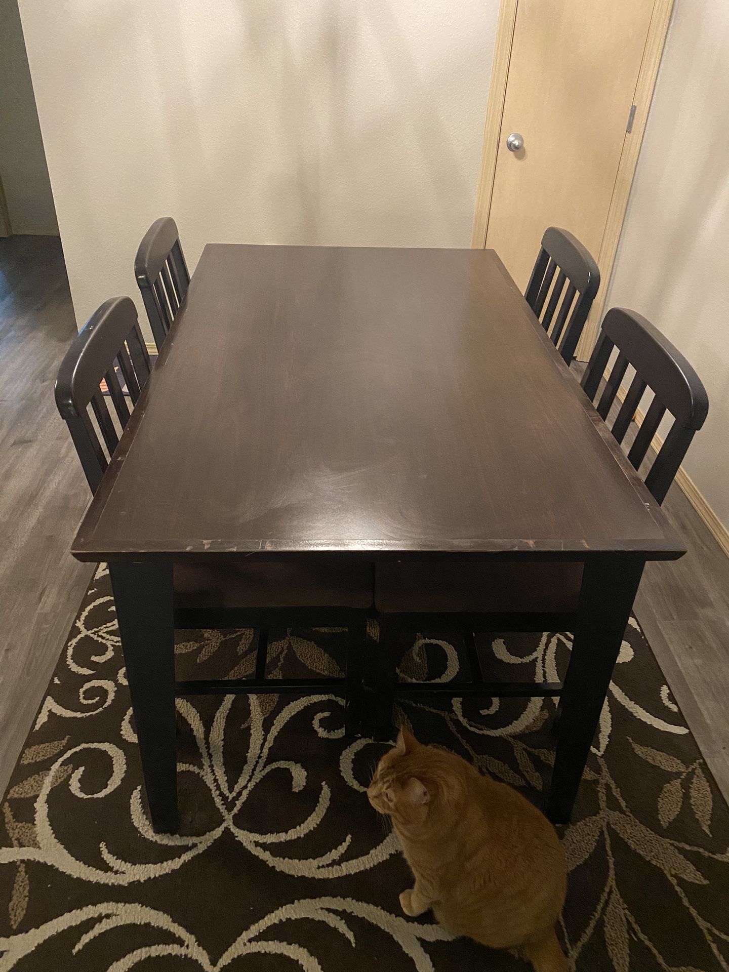 Dining table and chairs