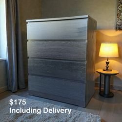 IKEA 4-Drawer Black Wood Dresser – Free Local Delivery