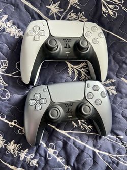 White PS five controller came with system and never used brand new gray controller is slightly used adult owned and works great neither one have drift