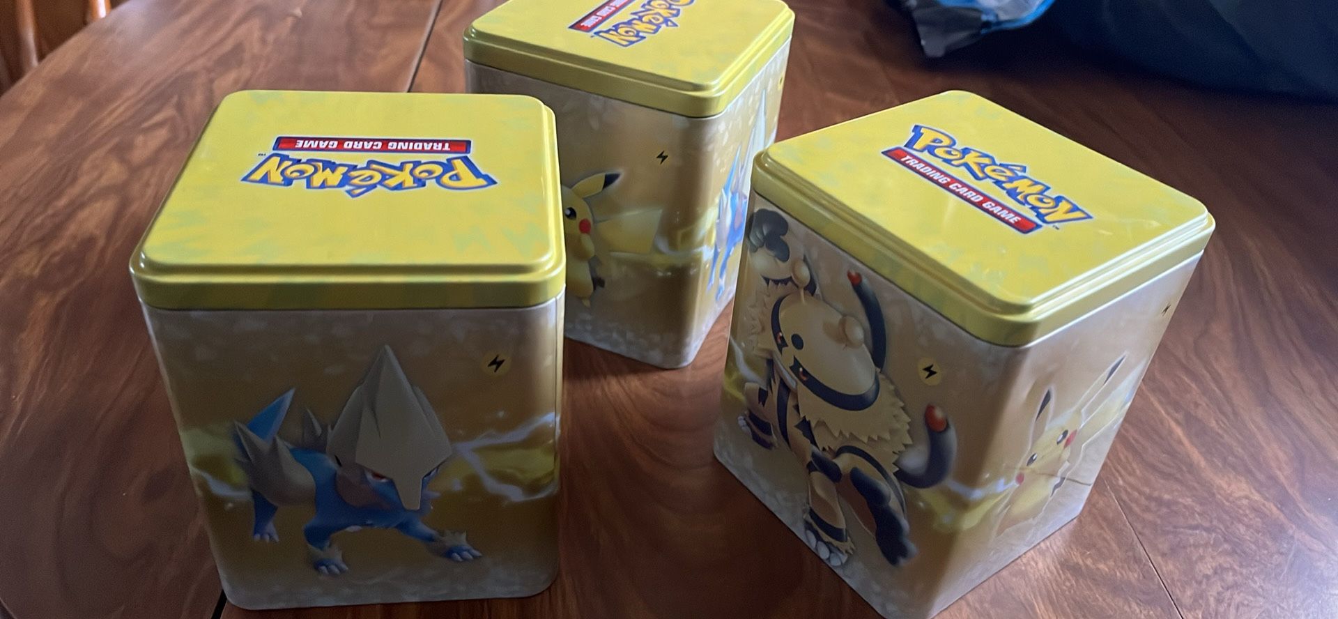 Lot of 3 2022 Pokémon Stackable Tins (EMPTY) Collectible Gift Pikachu Electobuzz