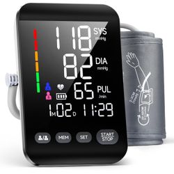 Blood Pressure Monitors for Home use, Digital Blood Pressure Machine with Backlit LED Display, Automatic Upper Arm Cuff (8.6''-16.5'' Adjustable), Sto