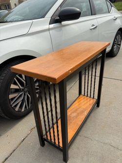 Wood and Metal Console Table