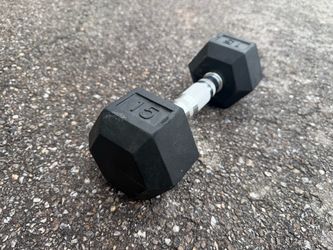15lb Rubber Hexhead Dumbbell Exercise Gym Fitness Handweight!