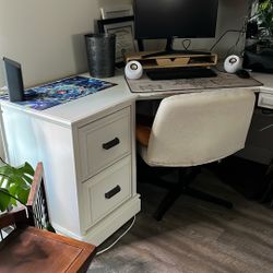 Computer Desk With Hutch And Filing Cabinet Drawers 