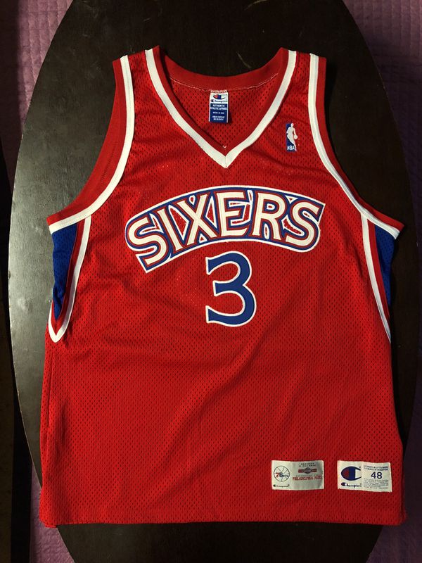 NBA Authentic (Champion) Allen Iverson ) Sixers Jersey SZ 48 L for Sale ...